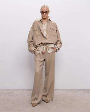 Brunello Cucinelli Beige linen pants MH126P8884