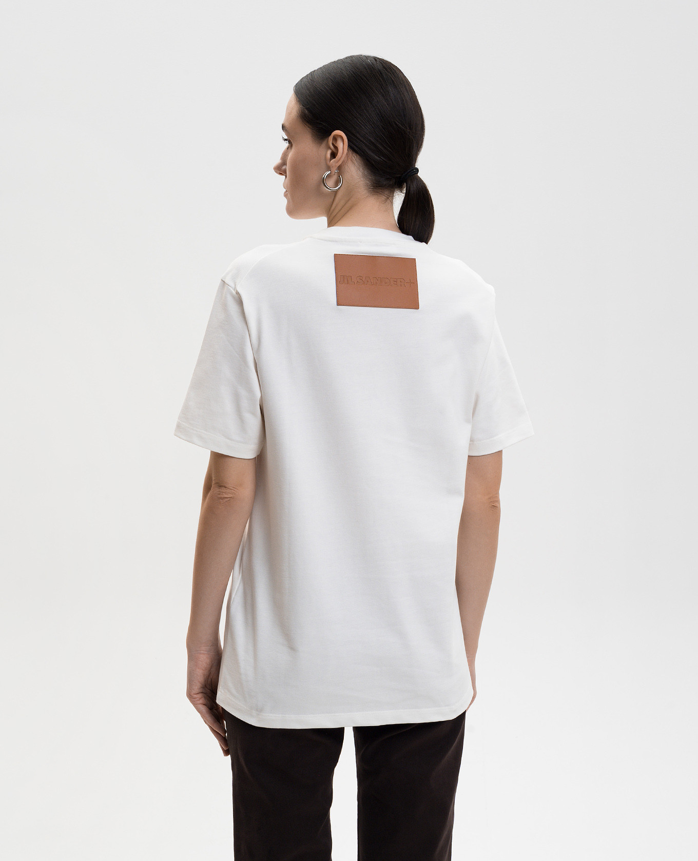 

White T-shirt with logo patch Jil Sander