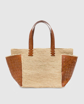 Dragon Chloe beige raffia tote bag SZS6SDCHL