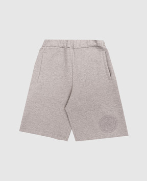 Balmain Children's gray shorts with embroidery BY6Q29Z31881214