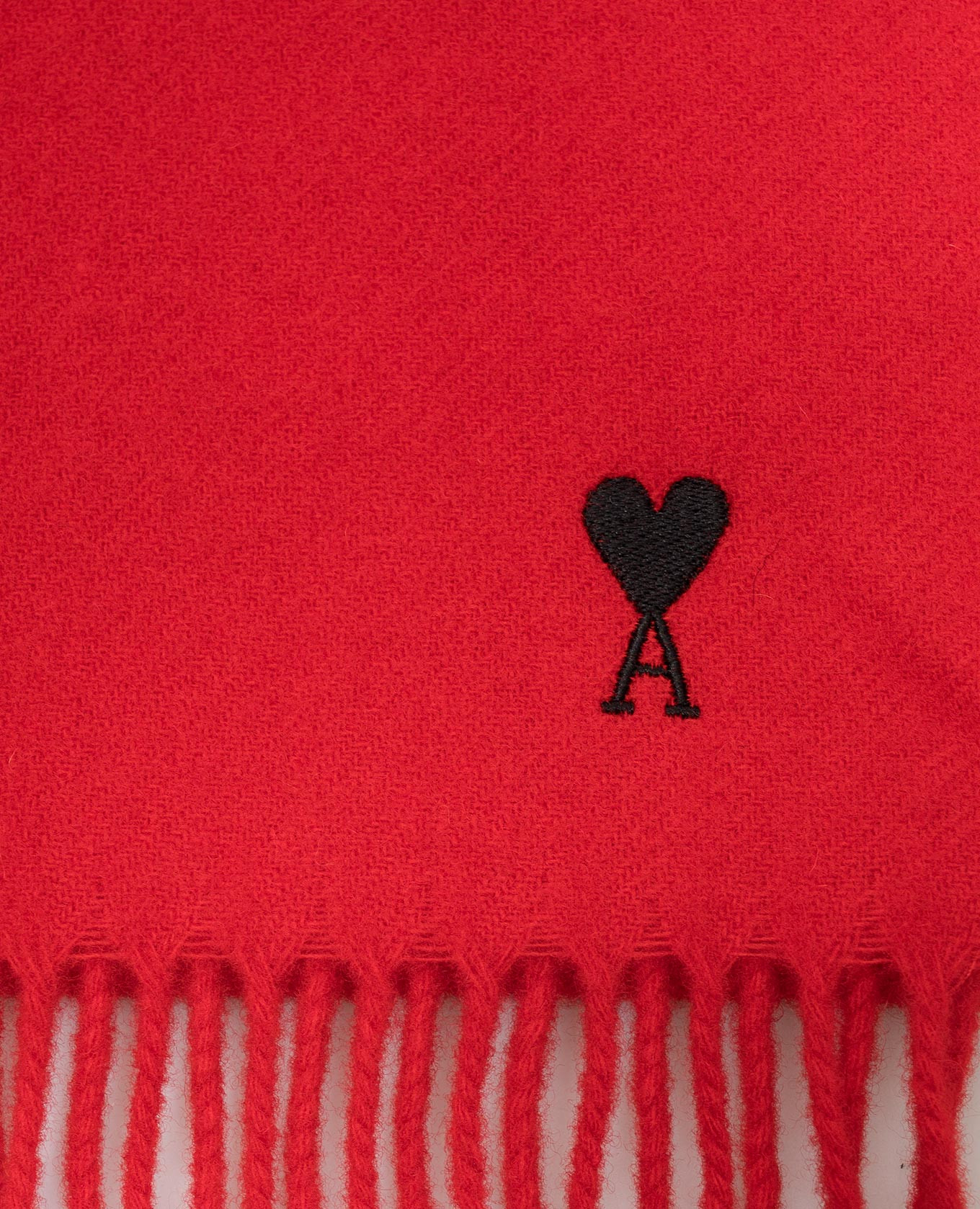 Red wool scarf Ami Paris 3
