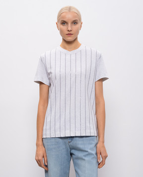 Brunello Cucinelli Grey melange T-shirt with sequins M0T81SO800