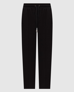 Dolce&Gabbana Black sweatpants with logo embroidery GP0M5ZG7P9P