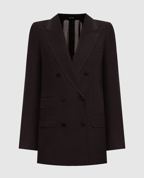 Tom Ford Brown double-breasted wool jacket GI3089FAX1804