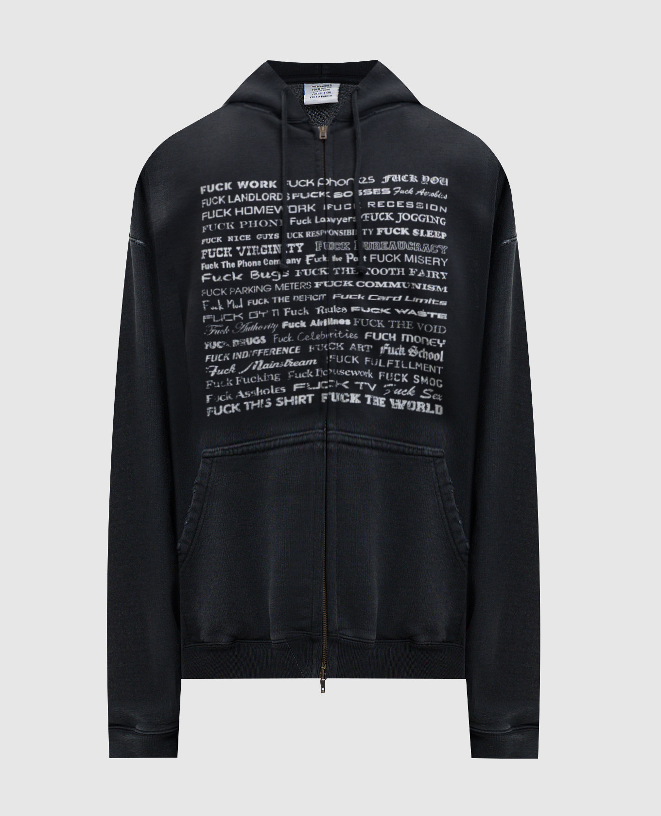 

Fuck Everything black sports jacket Vetements