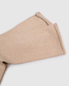 Brunello Cucinelli Beige cashmere and silk socks with lurex M41945019P