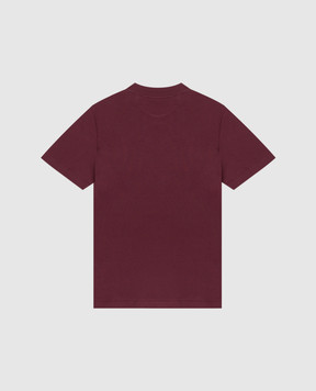Brunello Cucinelli Children's burgundy T-shirt with embroidered emblem B0B13T704A