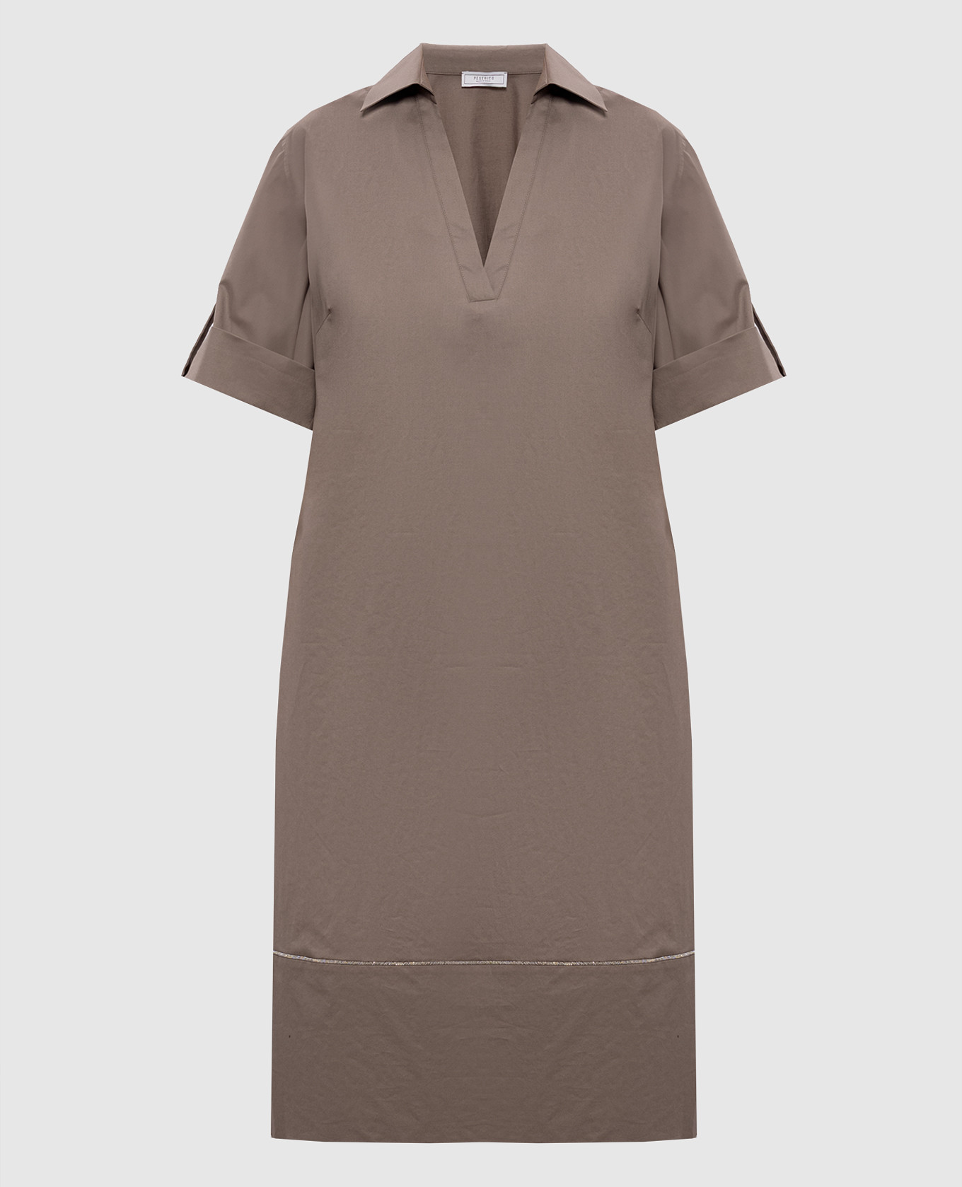 Khaki dress with monil chain
