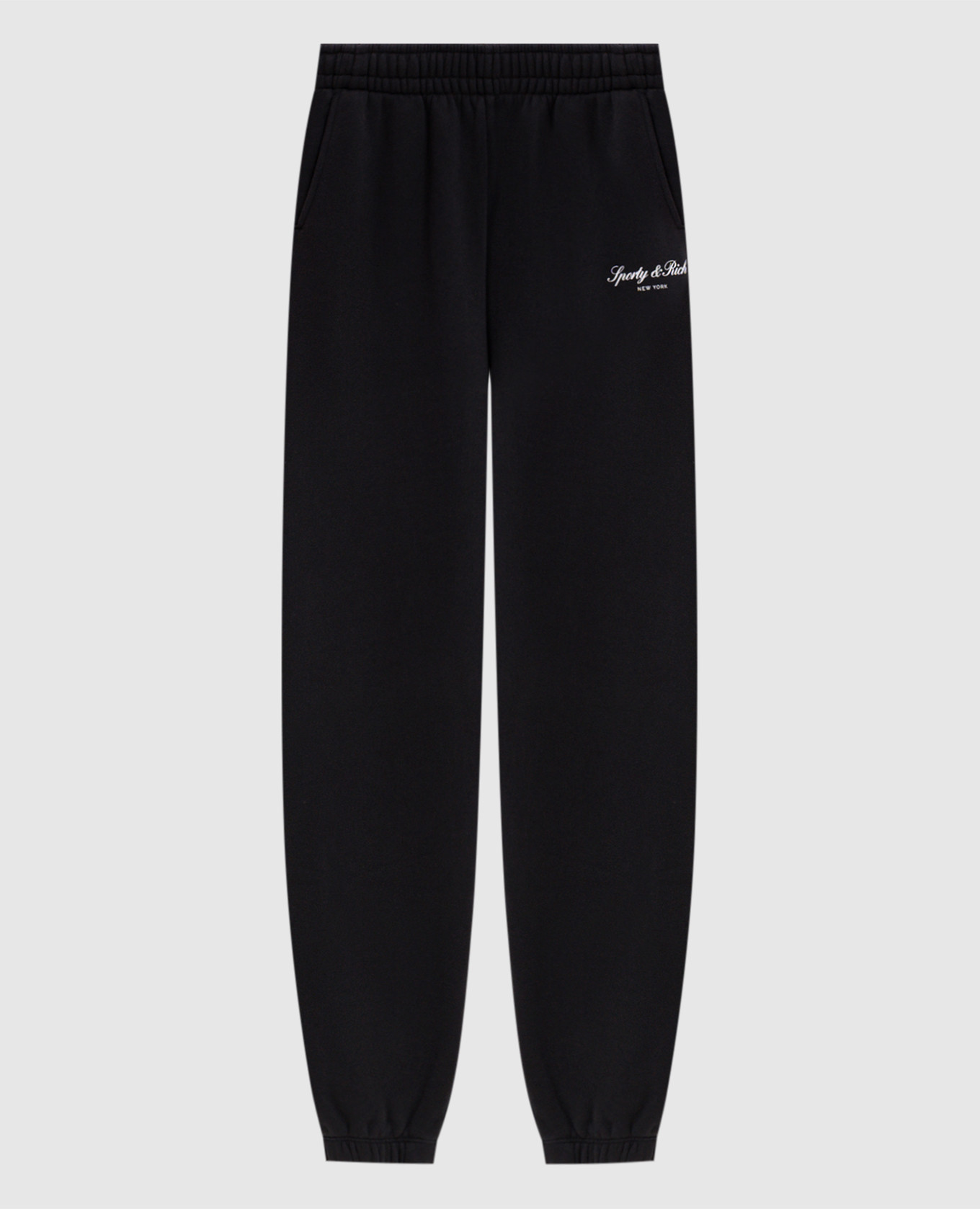 Black NY joggers with logo print