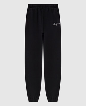 Sporty & Rich Black NY joggers with logo print PA07071329BA02