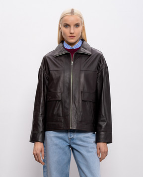 Yves Salomon Brown leather jacket 26EYV20760APXX