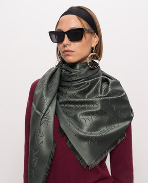 Saint Laurent Green silk and wool scarf 7379303YN21