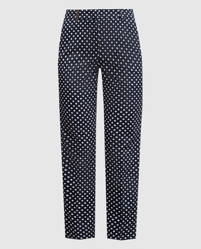 Peserico Blue pants with geometric print P0471808175