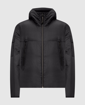 C.P. Company Metropolis Black down jacket with logo print LOW038A110467V