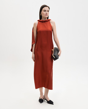 Loulou de Saison Terracotta silk dress SUSAN SUSAN