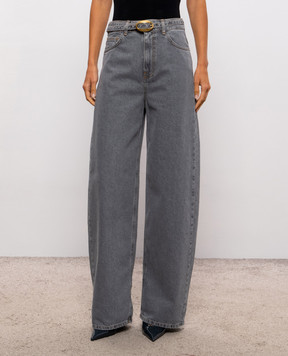 Twinset Gray jeans with belt 262TT2391