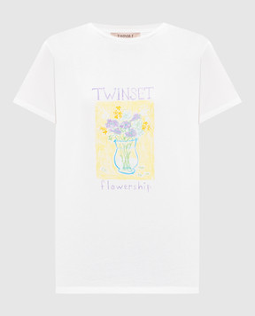 Twinset White T-shirt with print 261TP2341
