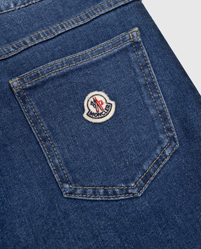 Moncler ENFANT Kids' blue jeans with logo patch L19542A00001598A1