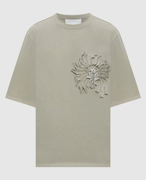 3.1 Phillip Lim Khaki T-shirt with applique S26110380PJB