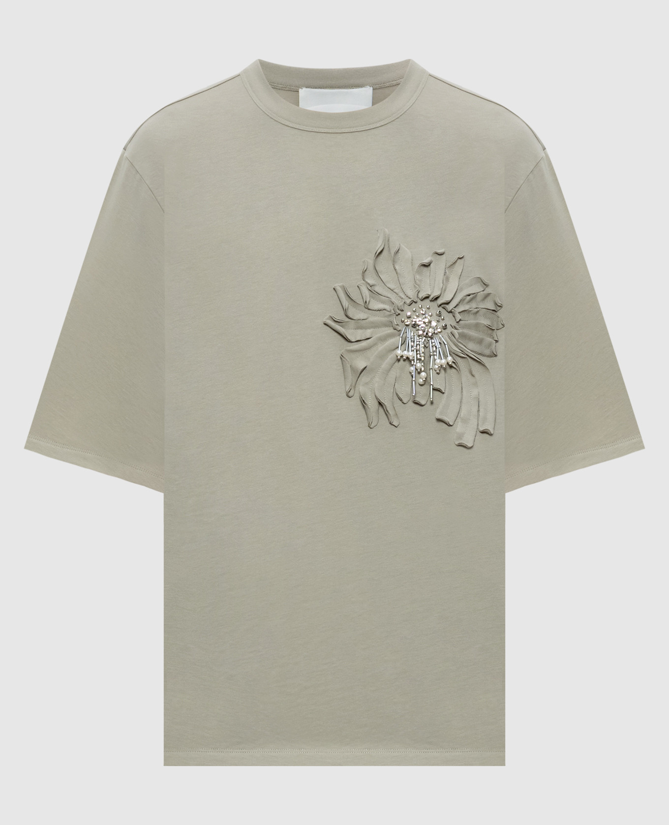 Khaki T-shirt with applique
