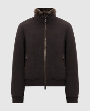 MooRER BELLATI brown down jacket made of wool and cashmere with fur BELLATIMRW