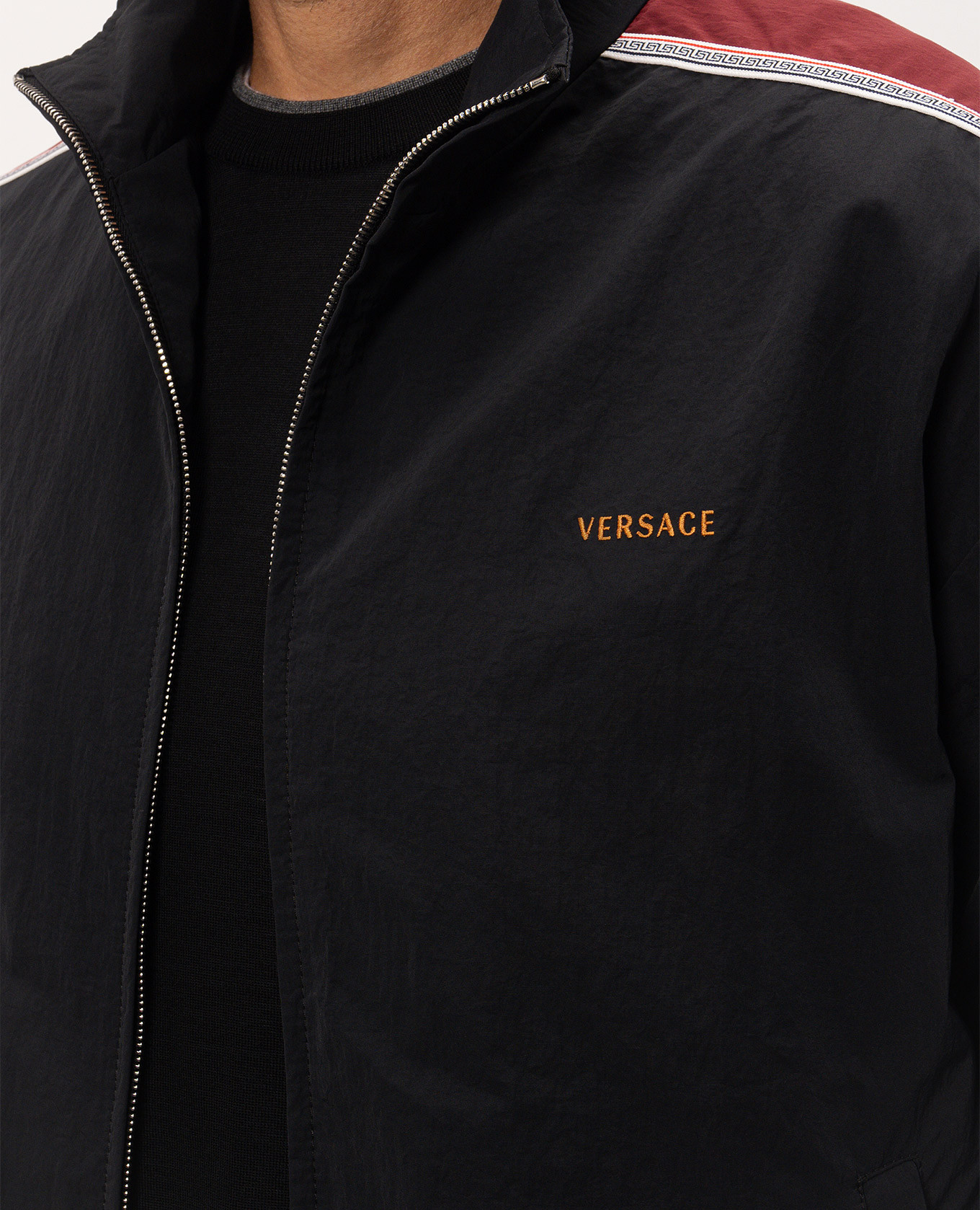 Black sports jacket with logo embroidery Versace 5