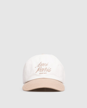 Ami Paris White cap with logo embroidery UCP278AW0041w