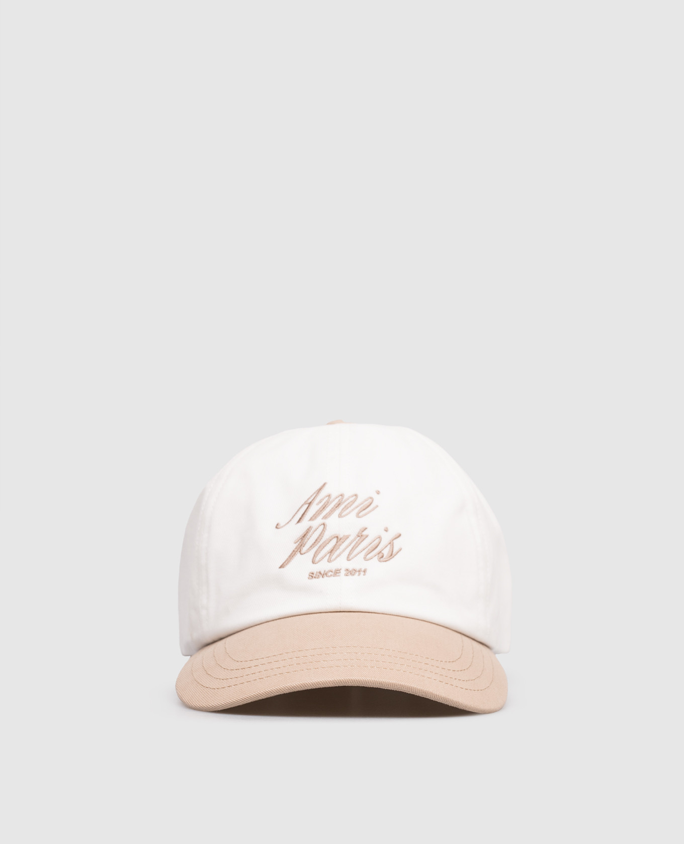

White cap with logo embroidery Ami Paris