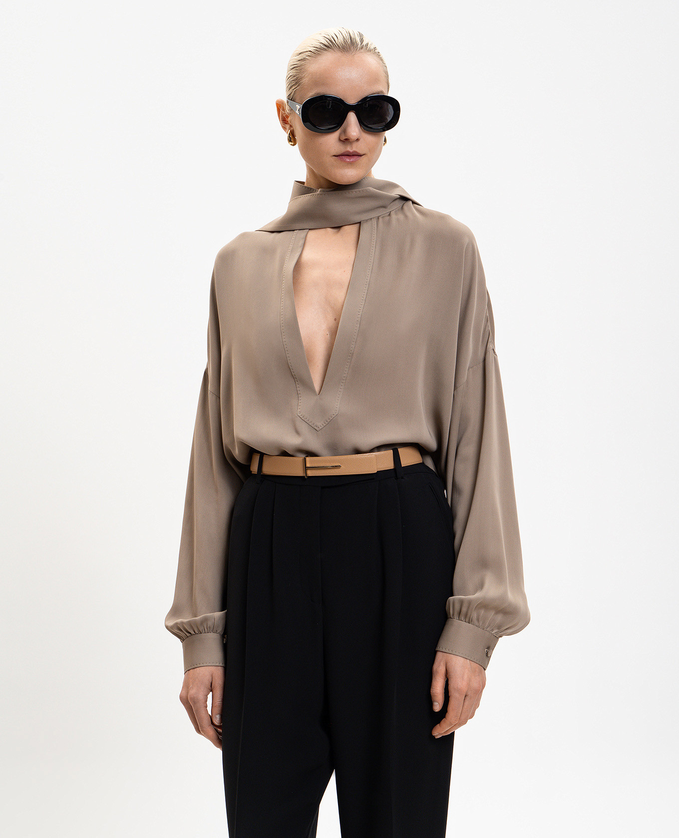 

Double-sided leather belt Tom Ford, Beige