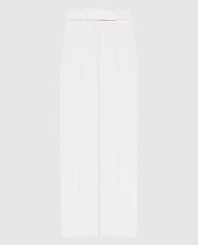 Peserico White wool pants E04967U05815