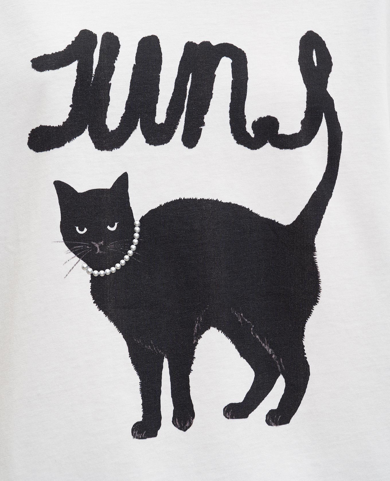 

White T-shirt WITH THE CAT Juun.j