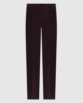Twinset Burgundy pants with textured logo 262TF2011