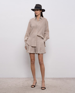 Brunello Cucinelli Beige linen shirt MA698MQ906