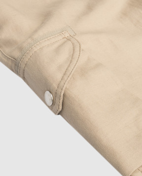 Brunello Cucinelli Children's beige cargo shorts with linen BH255P909C