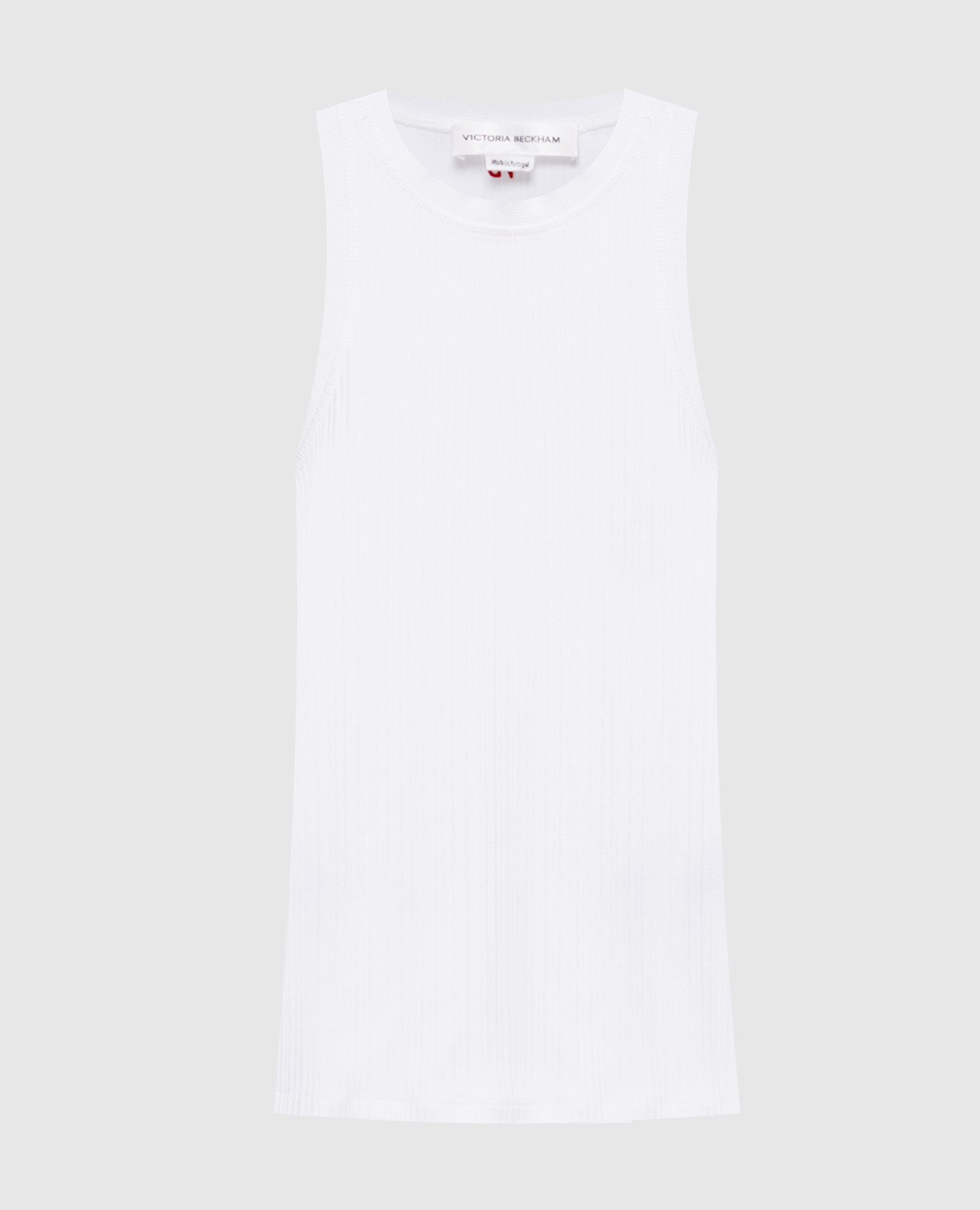 White ribbed top with monogram