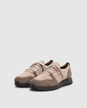 Doucal's Beige combination sneakers DU3221SYDNPX782