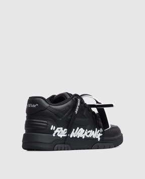 Off-White Out Of Office "For Walking" black leather sneakers W259C9L019