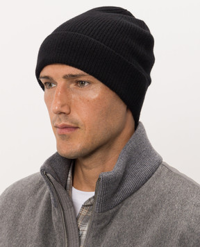 Peserico Black wool and cashmere hat R76064F1209470