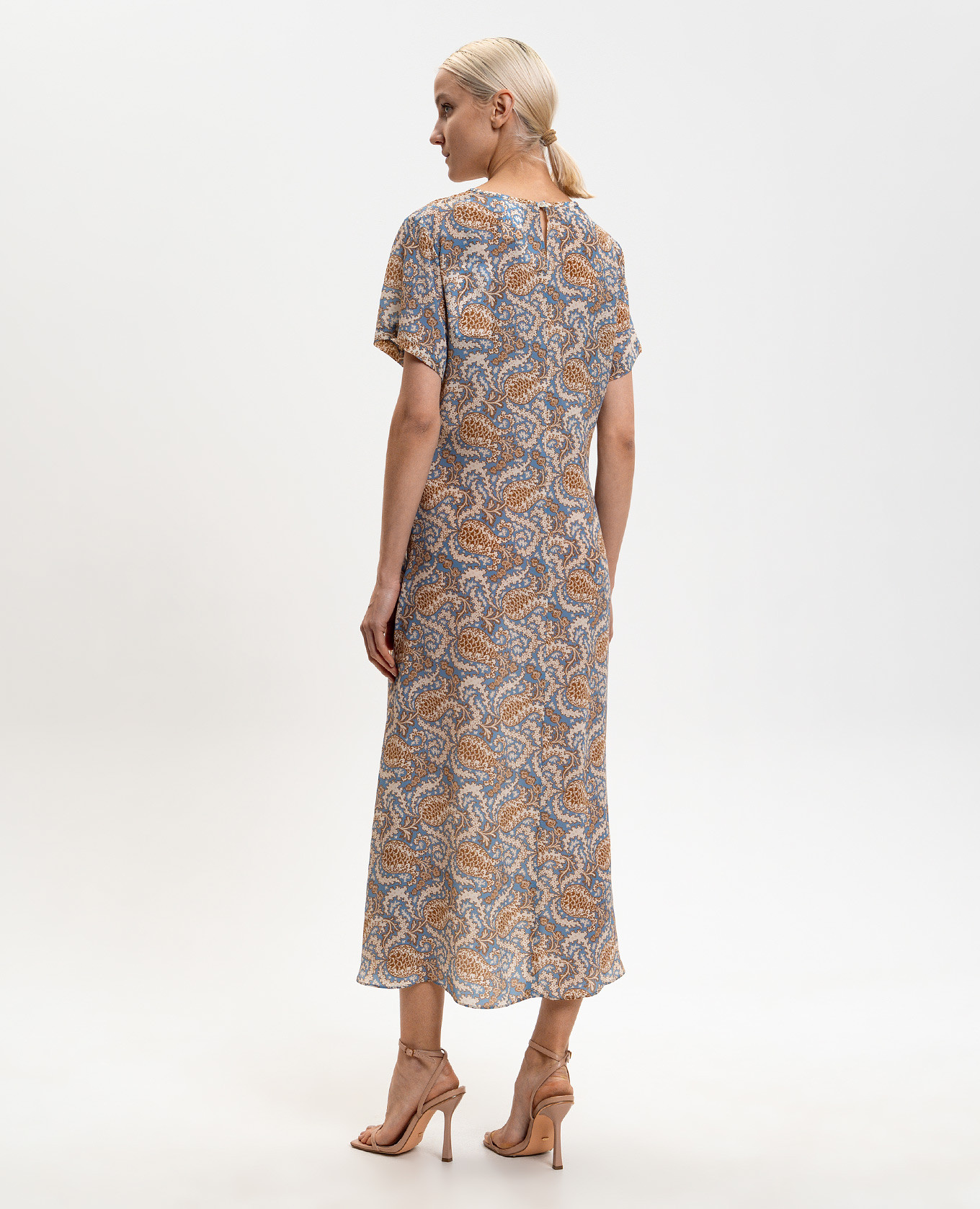 

Blue silk midi dress CRESPO Max Mara Weekend, Light blue