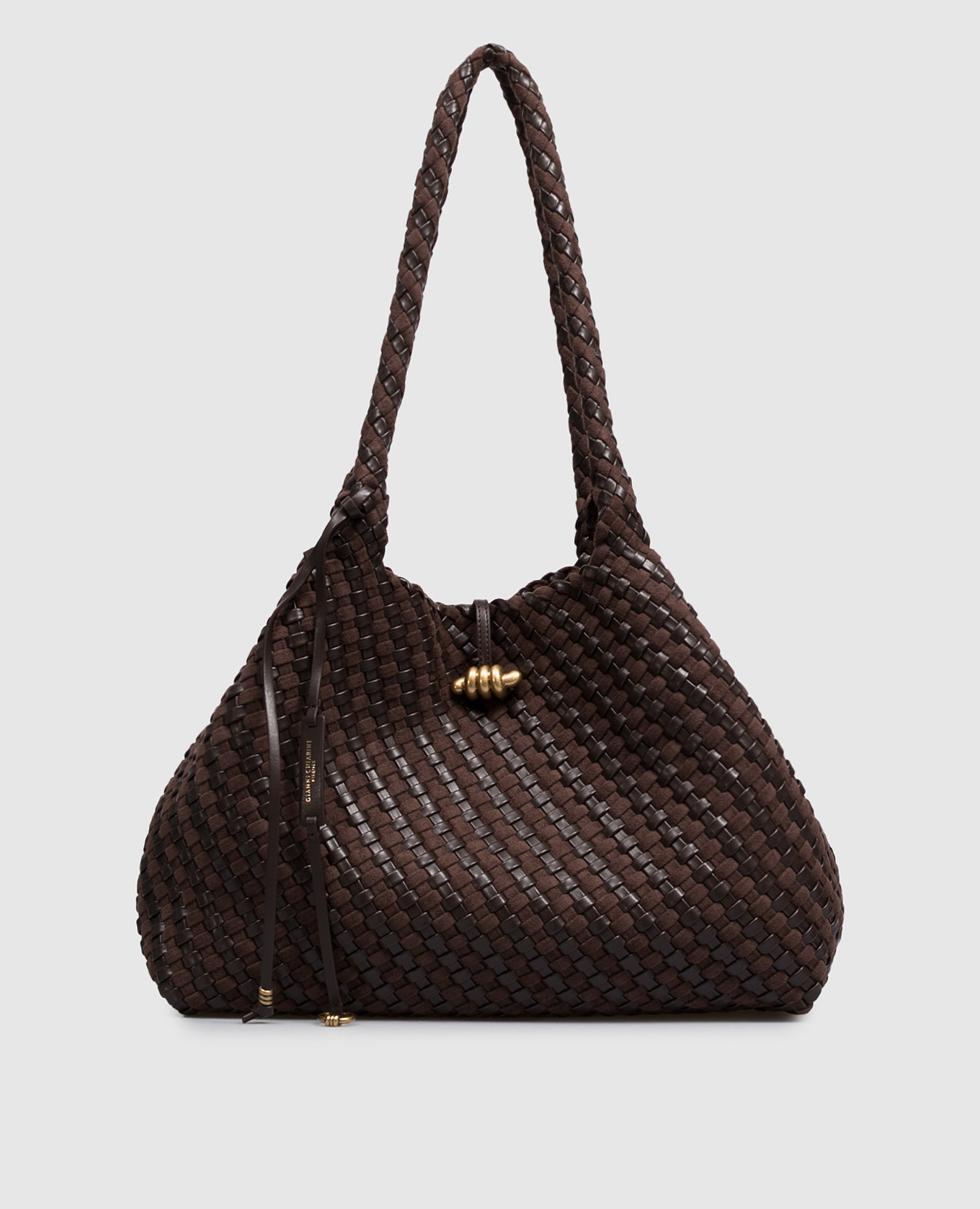 Aurelie brown woven tote bag Gianni Chiarini 4