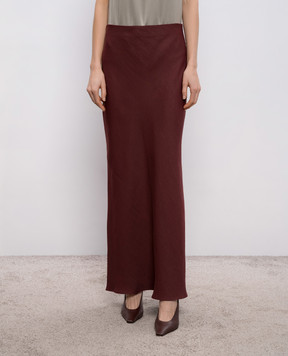 Brunello Cucinelli Burgundy skirt with linen MH126G3396