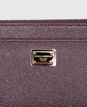 Dolce&Gabbana Purple Dauphine leather cardholder BI1261A1001