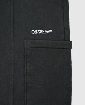 Off-White Children's gray sweatpants with contrasting print 44BCH00DF26F004