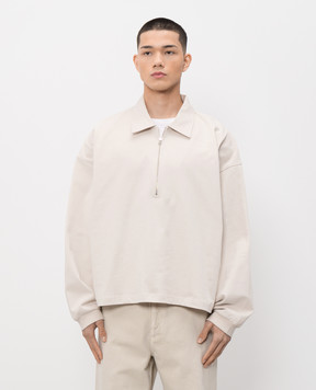 AGOLDE Beige long-sleeved polo shirt Darius A1050