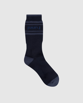 Juun.j Blue insulated socks with logo pattern JC61KTP02R