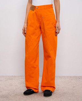 JW Anderson Orange jeans with logo patch DT0127PG1933