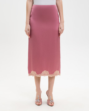 Valentino Pink skirt with lace 8B0RAF309VQ