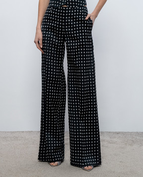 Ermanno Scervino Black polka dot silk pants D486P716XPN