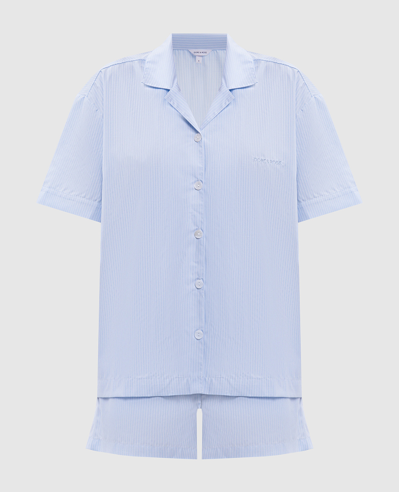 Blue striped pajamas with logo embroidery