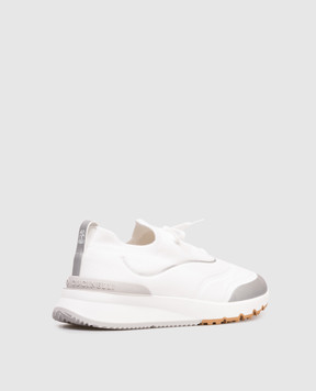 Brunello Cucinelli White sneakers with textured logo MZUAUFO340